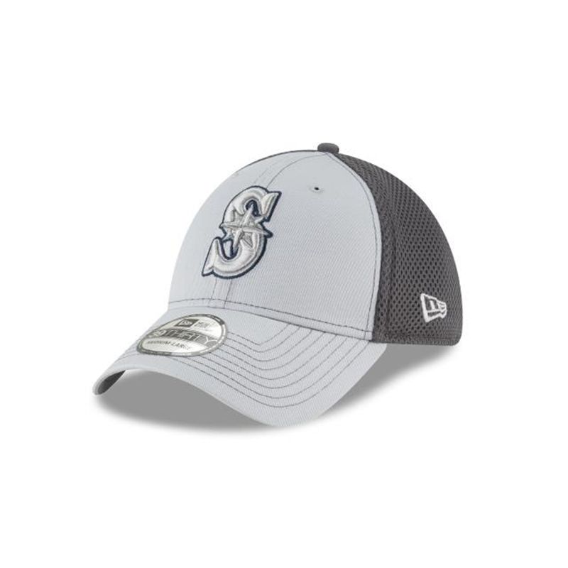 MLB Seattle Mariners Grayed Out Neo 39Thirty Stretch Fit (EIG7254) - Grey New Era Caps